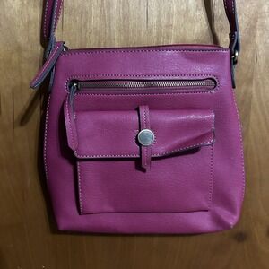 St. Johns Bay Pink Faux Leather Crossbody‎ Handbag Purse